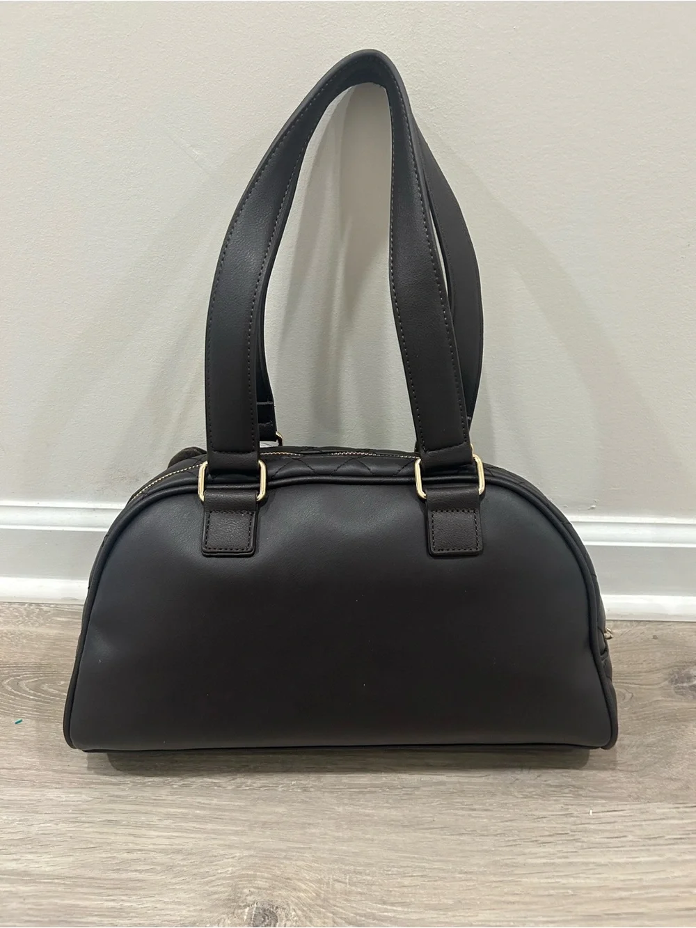 NWT JUICY COUTURE CUTESY CARGO BOWLERS SHOULDER BAG PURSE W BOW CHARM BROWN
